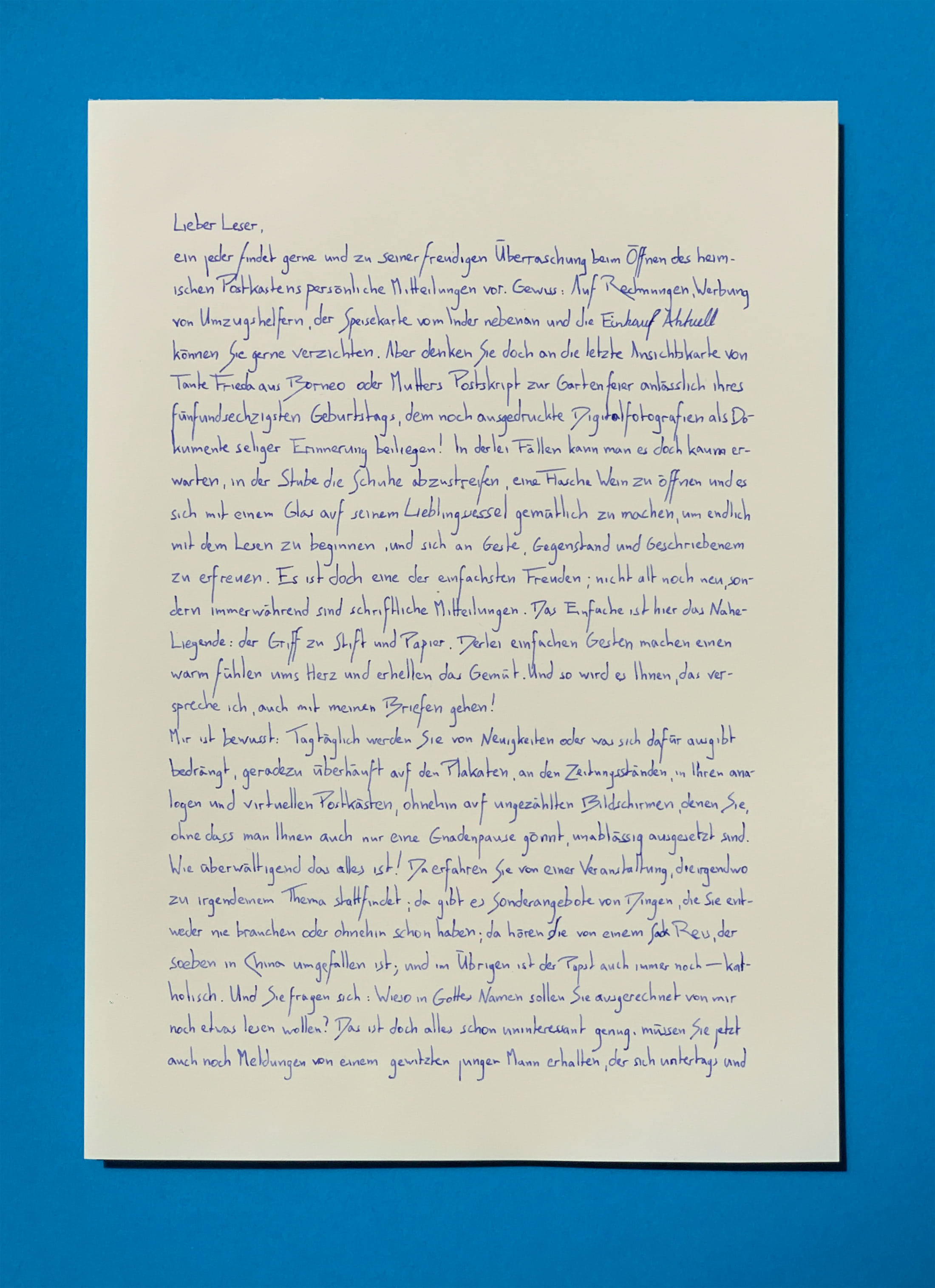 Handgeschriebener Brief von Nils Philipp Dommert Teil 1